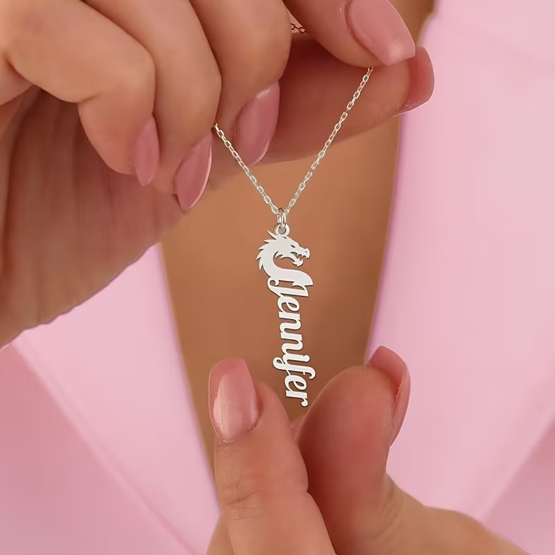 Özel Ejderha Adı Kolye Kadın E - Men Accessories Neck Chain incelemesi ve fiyatı